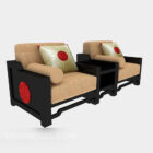Chinese Solid Wood Single Sofa