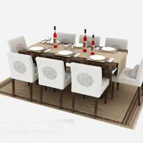 Nuevo modelo 3d de mesa china de madera maciza
