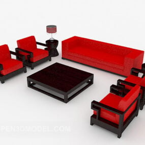 Set Sofa Rumah Gaya Cina Modern model 3d