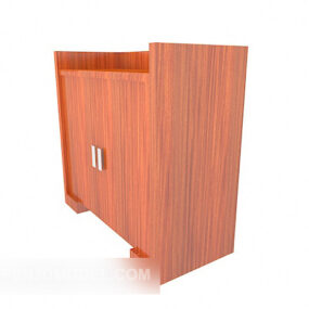 Čínská domácí postranní skříň z červeného dřeva 3D model