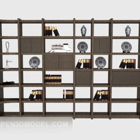 3д модель простого книжного шкафа в современном китайском стиле
