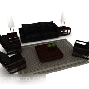 Nouveaux ensembles de canapés simples de style chinois modèle 3D