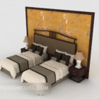 Nuovo letto singolo in legno massello in stile cinese