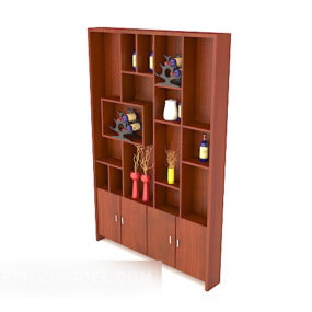 Wooden Minimalist Display Cabinet 3d model