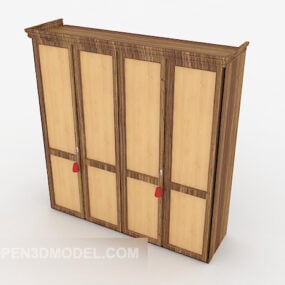 New Chinese Wardrobe Wooden 3d model