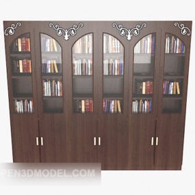 Chinese Wood Bookcase 3d model