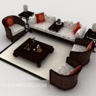 Juegos de sofás de madera chinos modernos