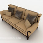 New ancient leather multiplayer sofa 3d model