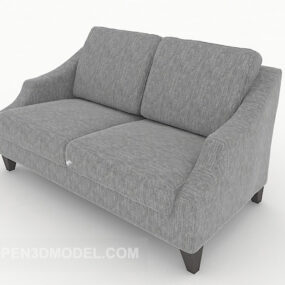 Sofá doble nórdico gris modelo 3d