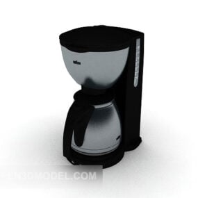 Mô hình 3d máy pha cà phê hiện đại màu đen