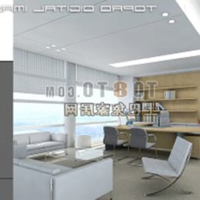 Interior de la oficina de la habitación del jefe modelo 3d