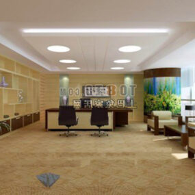 办公厅空间现代室内3d模型