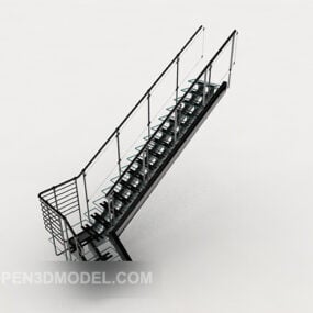 Escada de prédio de escritórios em forma de L Modelo 3D