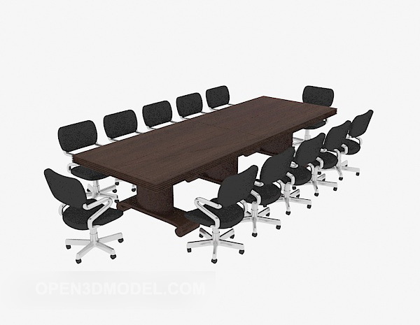 Large Office Wooden Conference Table