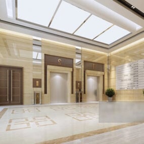 Office Elevator Corridor 3d-malli