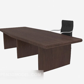 Office Wood Work Table 3d model