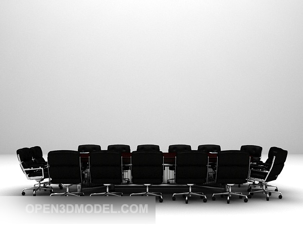 Chaises de table de conférence noires de bureau