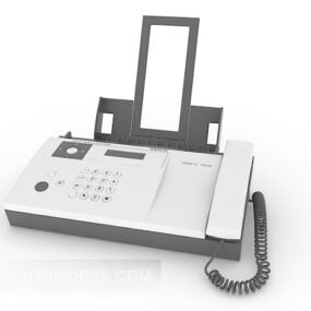 Máquina de fax de escritório em cor branca Modelo 3D