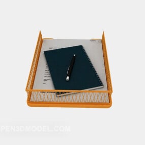 Office File Rack With Book 3d model