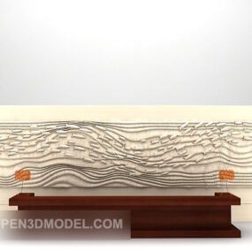 Office Reception Front Desk Wooden 3d model