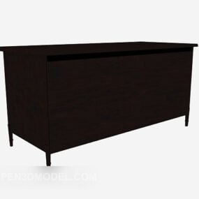 Office Solid Wood Bench Furniture 3d model