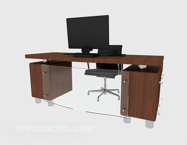 طاولة مكتب كمبيوتر الخشب الصلب
