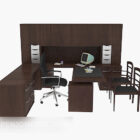Kancelářský stůl z masivního dřeva a židle