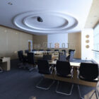 円形のオフィススペースの天井