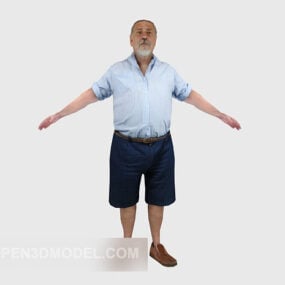Old Man T-pose Character 3d model