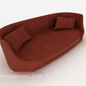 Orange Comfort Home Sofa Furniture 3d model
