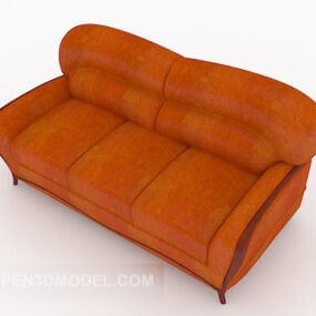 Помаранчевий багатокористувацький диван 3d модель