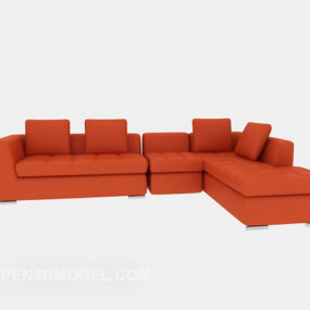 Orange Casual Multi-seaters Sofa 3d model