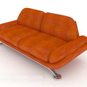 Помаранчевий двоспальний диван 3d модель