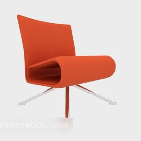 3д модель оранжевого минималистичного кресла для отдыха