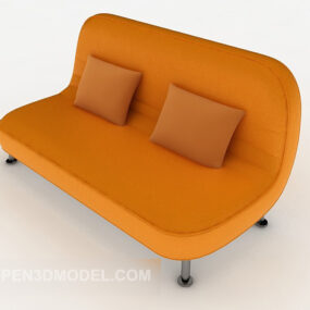 Помаранчевий сучасний двомісний диван 3d модель