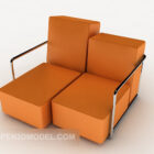 Orange Simple Double Sofa
