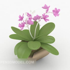3D-Modell einer kleinen Orchidee im Topf
