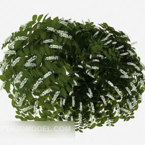 Model 3D pospolitej zielonej rośliny liściastej na zewnątrz