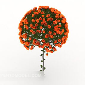 نموذج ثلاثي الأبعاد لمجموعة الزهور الخارجية