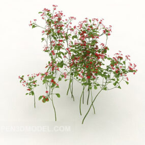 نموذج ثلاثي الأبعاد لنباتات الزهور الخارجية