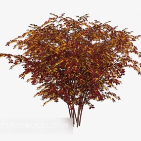 Venkovní 3D model rostliny s červenými listy