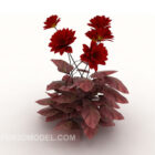 Venkovní červená rostlina květina 3D model ke stažení