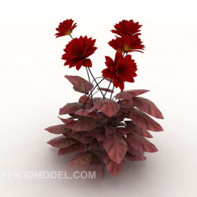 Outdoor Red Plant Flower Tree 3d model