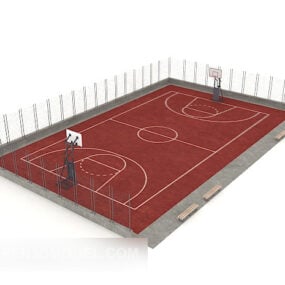 Outdoor Basketball Court V1 3d model
