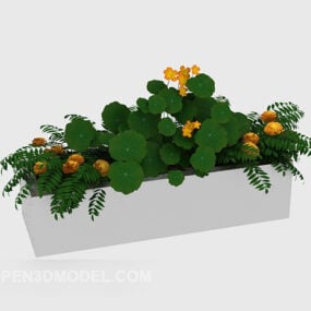 Venkovní květinový záhon 3D model