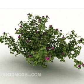 Modelo 3d de ervas daninhas verdes de flores silvestres ao ar livre