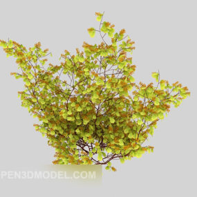 نموذج ثلاثي الأبعاد لنبات الشجيرات الخضراء الخارجية