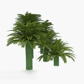 屋外の植物の花と木3Dモデル