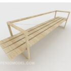 Outdoor solid wood lounge chair 3d model