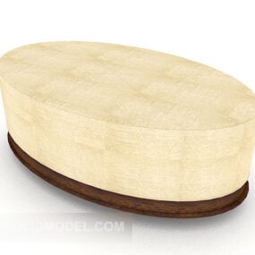 Oval Sofa Stool Beige Color 3d model